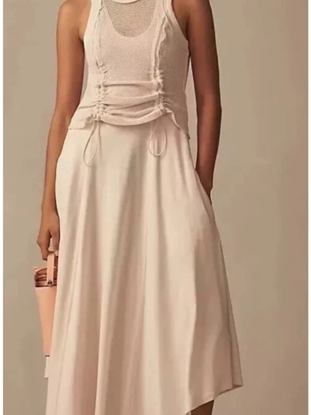 Daily practice Anthropologie Forward Line midi dress new NWT cotton pink XXS - Picture 4 of 12
